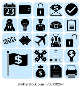 Set of 22 business high quality icons. Collection. Amazing desing. Vector Illustration.
