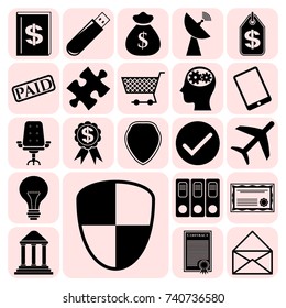 Set of 22 business high quality icons. Collection. Amazing desing. Vector Illustration.