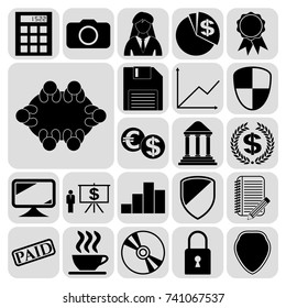 Set of 22 business high quality icons or symbols. Collection. Amazing desing. Vector Illustration.