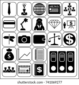 Set of 22 business high quality symbols. Collection. Amazing desing. Vector Illustration.