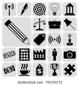 Set of 22 business high quality icons. Collection. Detailed design. Vector Illustration.