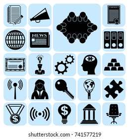 Set of 22 business high quality icons or symbols. Collection. Amazing desing. Vector Illustration.