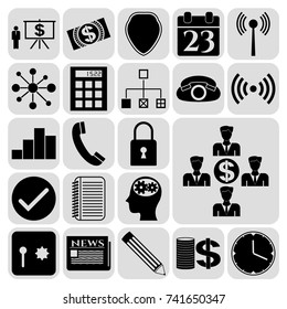 Set of 22 business high quality symbols. Collection. Amazing desing. Vector Illustration.