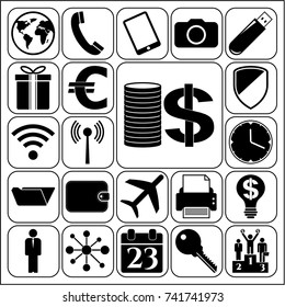 Set of 22 business high quality icons. Collection. Amazing desing. Vector Illustration.