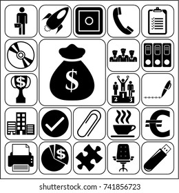 Set of 22 business high quality symbols. Collection. Amazing desing. Vector Illustration.