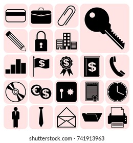 Set of 22 business high quality symbols. Collection. Amazing desing. Vector Illustration.