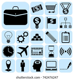 Set of 22 business high quality icons. Collection. Detailed design. Vector Illustration.