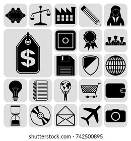 Set of 22 business high quality icons. Collection. Detailed design. Vector Illustration.