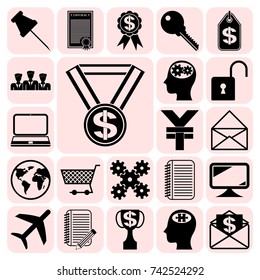 Set of 22 business high quality symbols. Collection. Amazing desing. Vector Illustration.