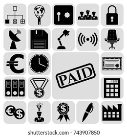 Set of 22 business high quality icons or symbols. Collection. Amazing desing. Vector Illustration.