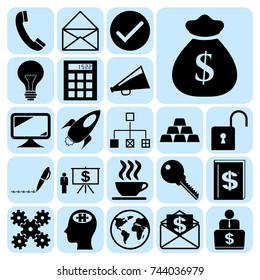 Set of 22 business high quality symbols. Collection. Amazing desing. Vector Illustration.