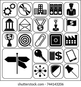 Set of 22 business high quality icons. Collection. Amazing desing. Vector Illustration.
