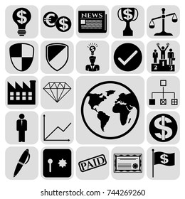 Set of 22 business high quality symbols. Collection. Amazing desing. Vector Illustration.