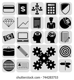 Set of 22 business high quality symbols. Collection. Detailed design. Vector Illustration.