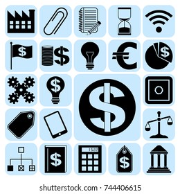 Set of 22 business high quality symbols. Collection. Amazing desing. Vector Illustration.