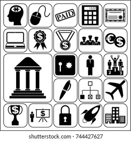 Set of 22 business high quality icons. Collection. Detailed design. Vector Illustration.