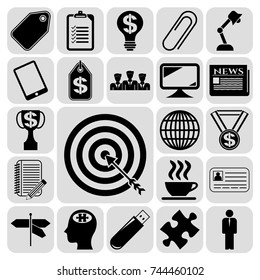Set of 22 business high quality symbols. Collection. Amazing desing. Vector Illustration.