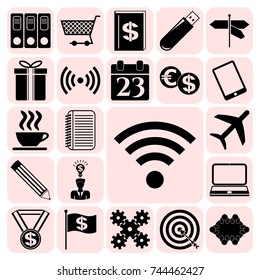 Set of 22 business high quality symbols. Collection. Amazing desing. Vector Illustration.