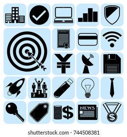 Set of 22 business high quality symbols. Collection. Amazing desing. Vector Illustration.