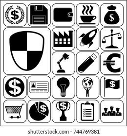 Set of 22 business high quality symbols. Collection. Amazing desing. Vector Illustration.