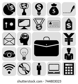 Set of 22 business high quality icons. Collection. Flat design. Vector Illustration.