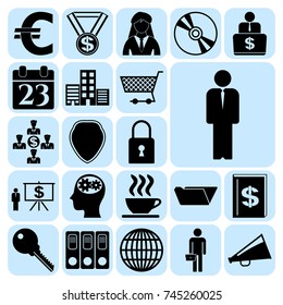 Set of 22 business high quality icons. Collection. Detailed design. Vector Illustration.