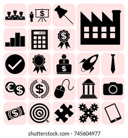 Set of 22 business high quality icons. Collection. Detailed design. Vector Illustration.