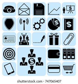 Set of 22 business high quality icons. Collection. Detailed design. Vector Illustration.