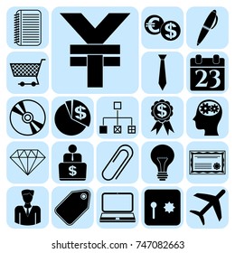 Set of 22 business high quality icons. Collection. Flat design. Vector Illustration.