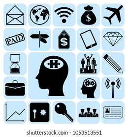  Set of 22 business icons. Collection. Detailed design. Vector Illustration.