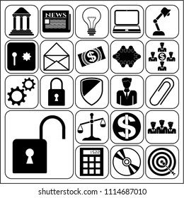 Set of 22 business icons. Collection. Flat design. Vector Illustration.