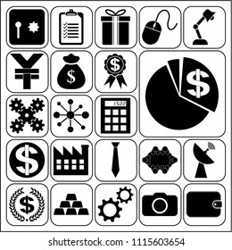  Set of 22 business icons. Collection. Detailed design. Vector Illustration.