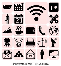 Set of 22 business icons. Collection. Detailed design. Vector Illustration.