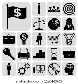Set of 22 business icons. Collection. Detailed design. Vector Illustration.