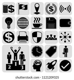 Set of 22 business icons. Collection. Detailed design. Vector Illustration.