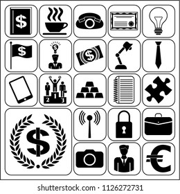 Set of 22 business icons. Collection. Flat design. Vector Illustration.