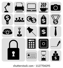 Set of 22 business icons. Collection. Detailed design. Vector Illustration.