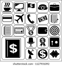 Set of 22 business icons. Collection. Flat design. Vector Illustration.