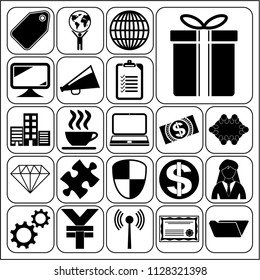 Set of 22 business icons. Collection. Flat design. Vector Illustration.