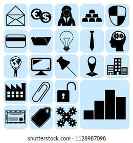 Set of 22 business icons. Collection. Flat design. Vector Illustration.