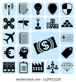Set of 22 business icons. Collection. Flat design. Vector Illustration.