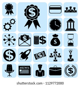 Set of 22 business icons. Collection. Flat design. Vector Illustration.