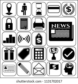 Set of 22 business icons. Collection. Detailed design. Vector Illustration.