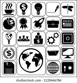 Set of 22 business icons. Collection. Amazing desing. Vector Illustration.