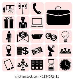 Set of 22 business icons. Collection. Amazing desing. Vector Illustration.
