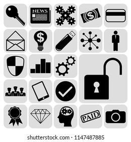 Set of 22 business icons. Collection. Detailed design. Vector Illustration.