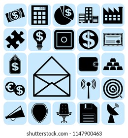 Set of 22 business icons. Collection. Flat design. Vector Illustration.