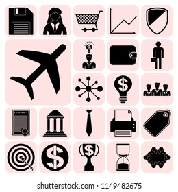 Set of 22 business icons. Collection. Amazing desing. Vector Illustration.