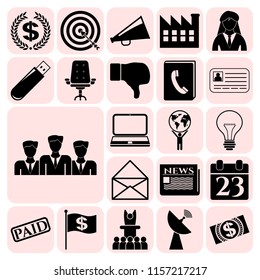 Set of 22 business icons. Collection. Detailed design. Vector Illustration.
