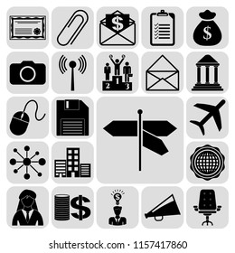Set of 22 business icons. Collection. Flat design. Vector Illustration.